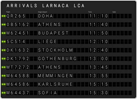 larnaca airport flight schedule